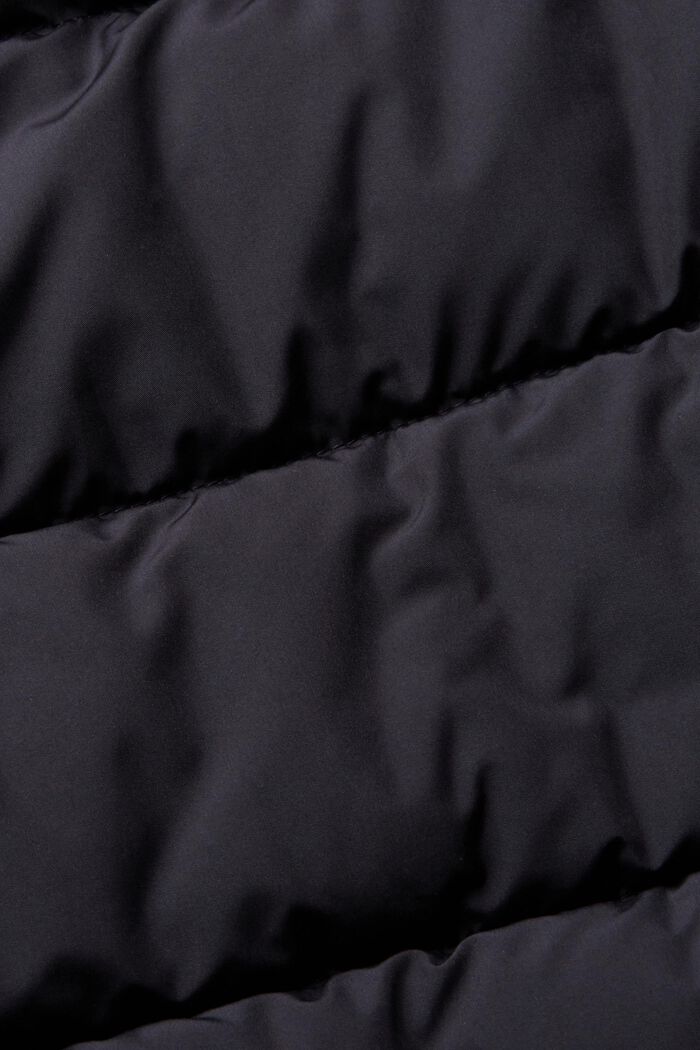 Gewatteerde mantel met capuchon met tunnelkoord, BLACK, detail image number 5