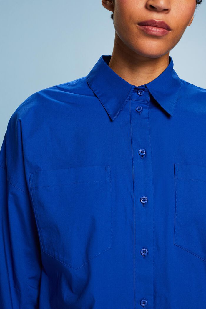 Overhemd van katoen-popeline met knoopsluiting, BRIGHT BLUE, detail image number 3