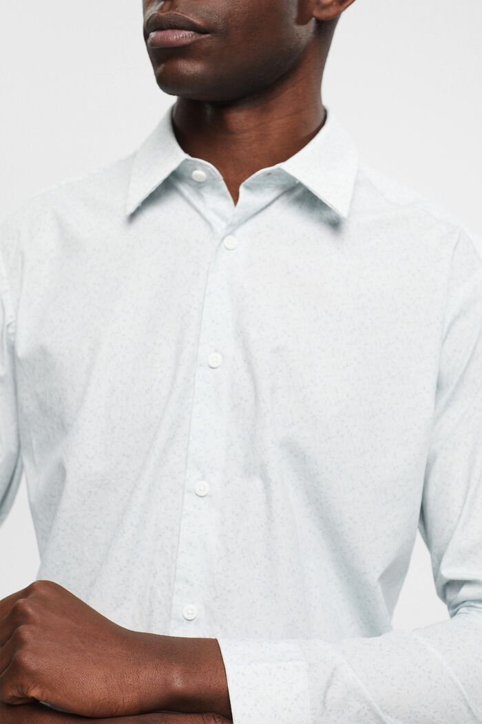 Katoenen slim fit overhemd met motief, WHITE, detail image number 2