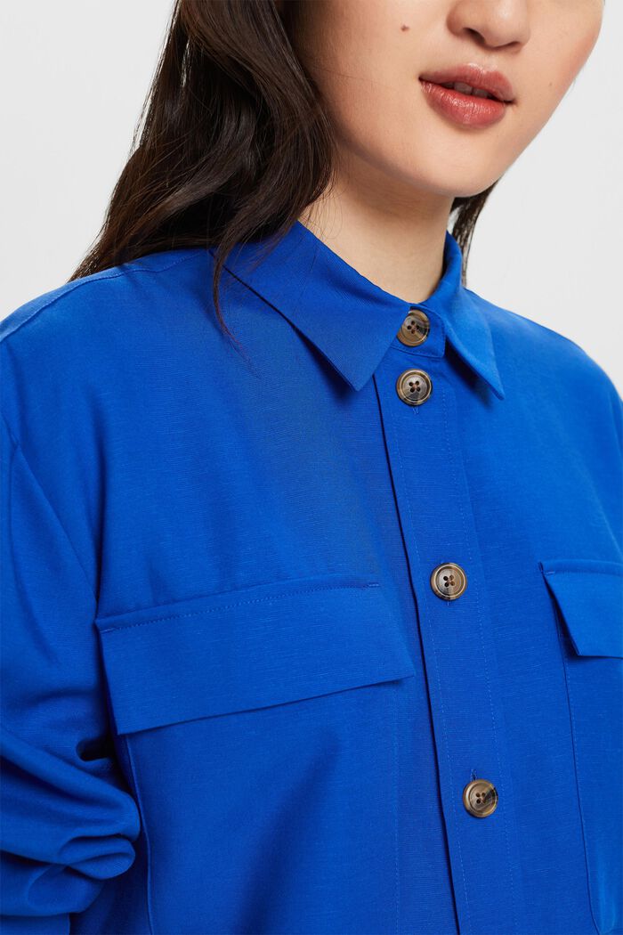 Oversized overhemd met knoopsluiting, BRIGHT BLUE, detail image number 3