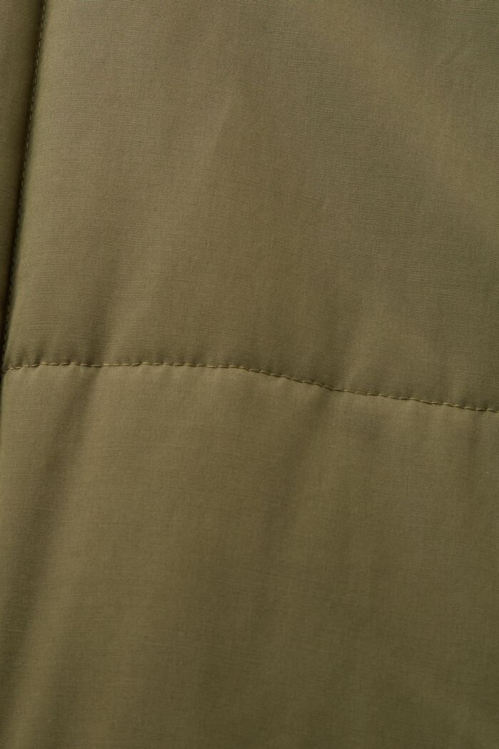 Gerecycled: gewatteerde mantel met voering van fleece, KHAKI GREEN, detail image number 5