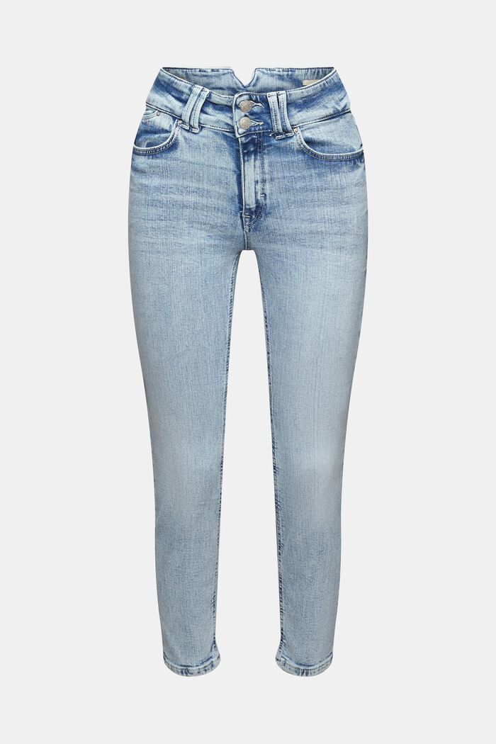 Jeans van katoen met stretch, BLUE BLEACHED, detail image number 6