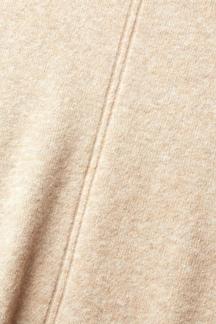 Met wol: heerlijk zachte trui met opstaande kraag, SAND, detail image number 1