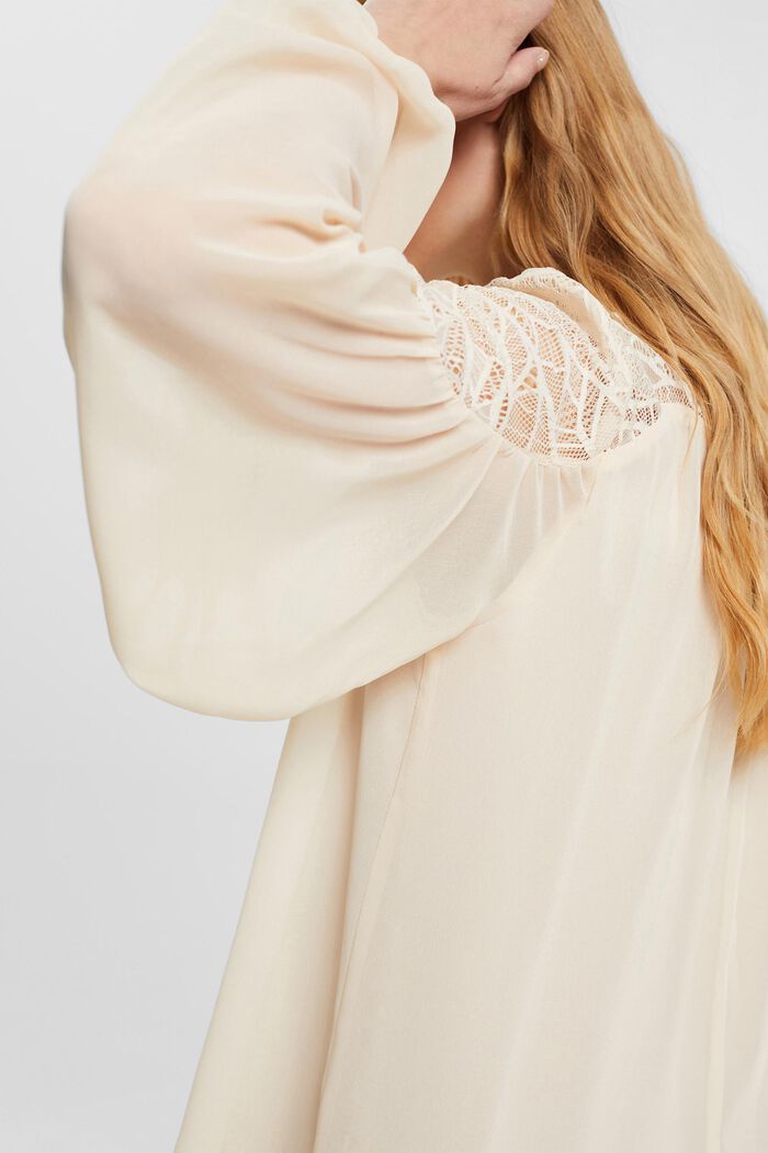 Chiffon blouse met kant, DUSTY NUDE, detail image number 2