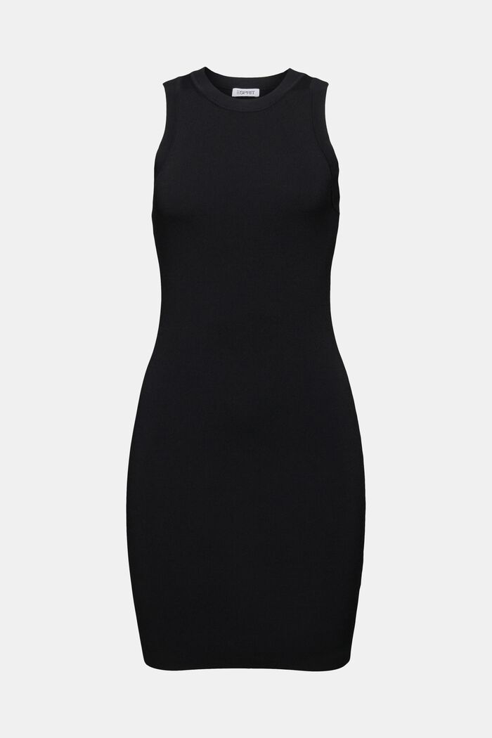 Mouwloze, gebreide mini-jurk, BLACK, detail image number 5