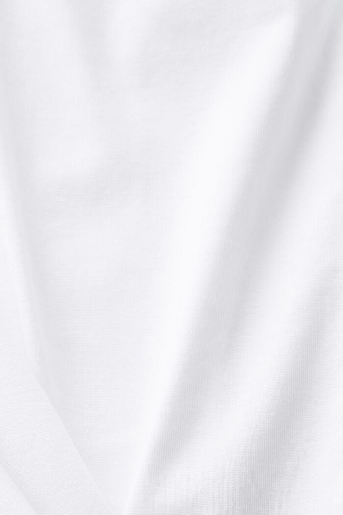 T-shirt van katoen-jersey met lange mouwen, WHITE, detail image number 4