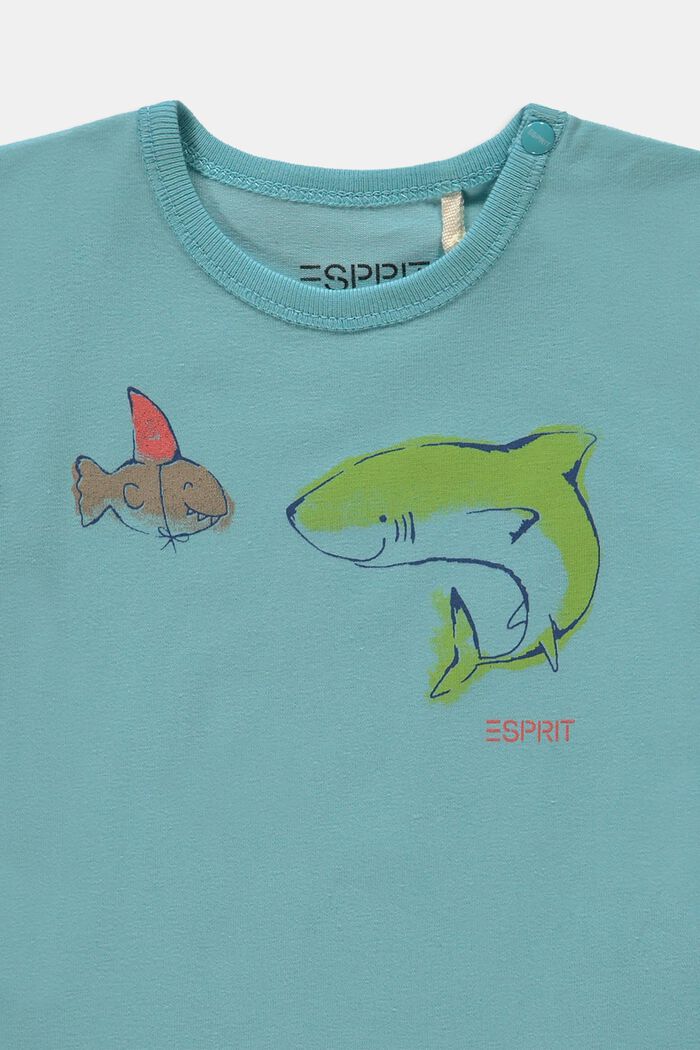 T-shirt met print, organic cotton, TEAL BLUE, detail image number 2