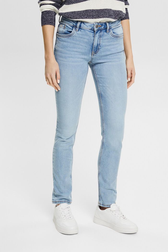 Katoenen jeans met comfortabele stretch, BLUE LIGHT WASHED, detail image number 0