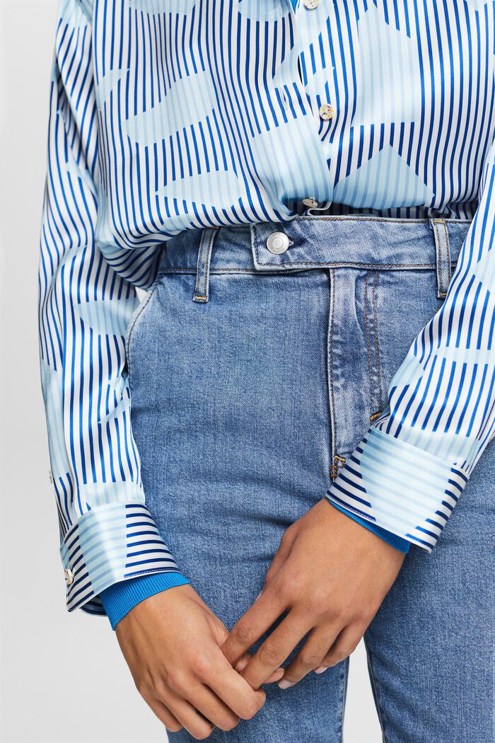 Slim jeans met hoge taille, BLUE LIGHT WASHED, detail image number 2