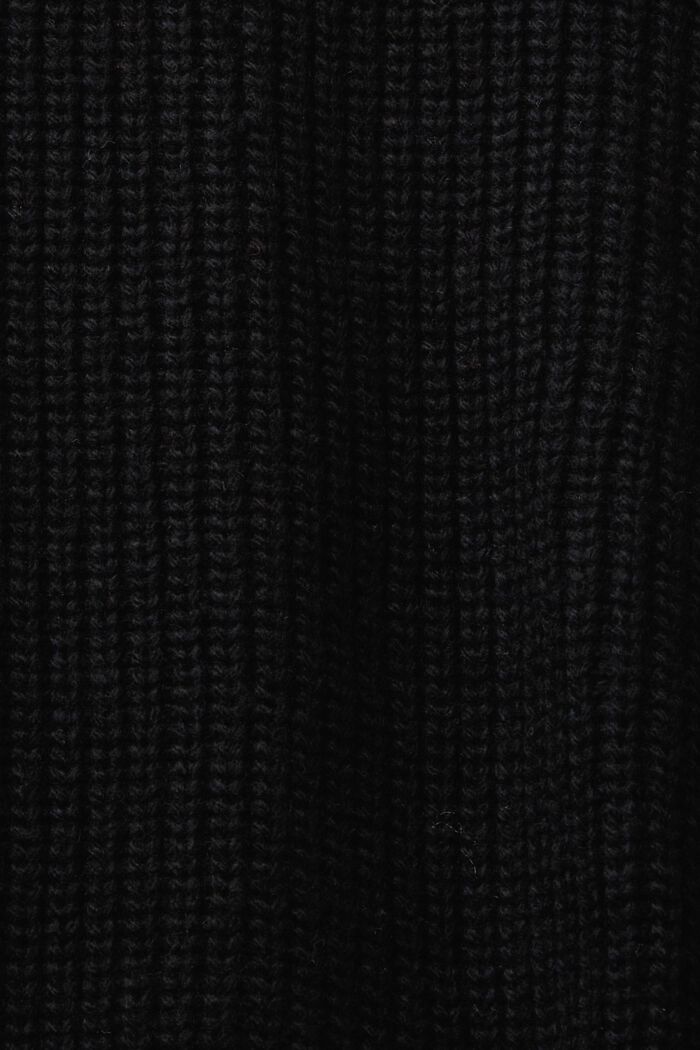 Vest met kabelpatroon, wolmix, BLACK, detail image number 5