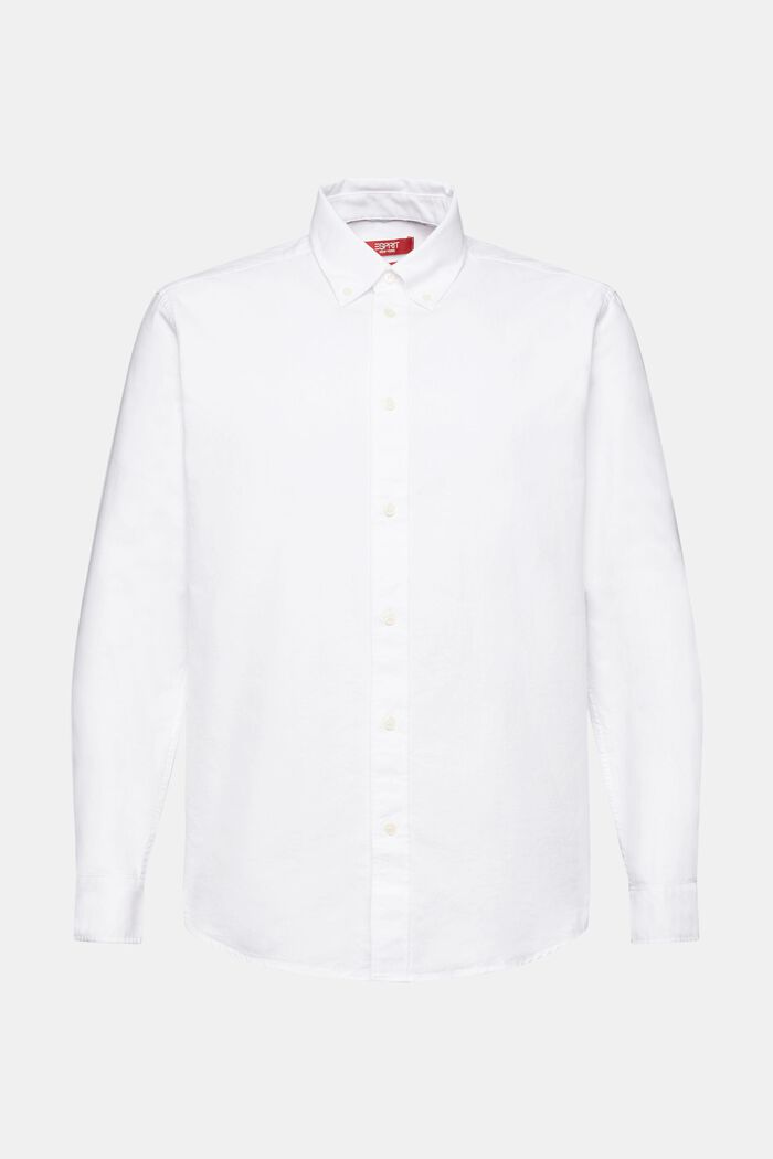 Buttondown-overhemd van katoen-popeline, WHITE, detail image number 6