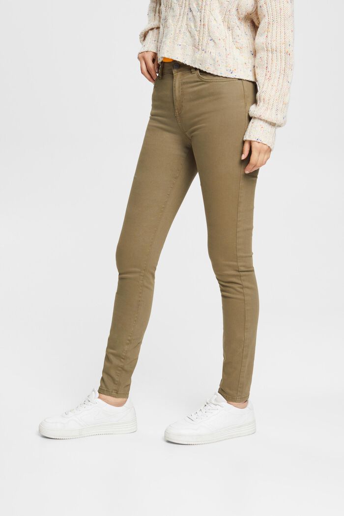 Mid-rise skinny fit broek, KHAKI GREEN, detail image number 0