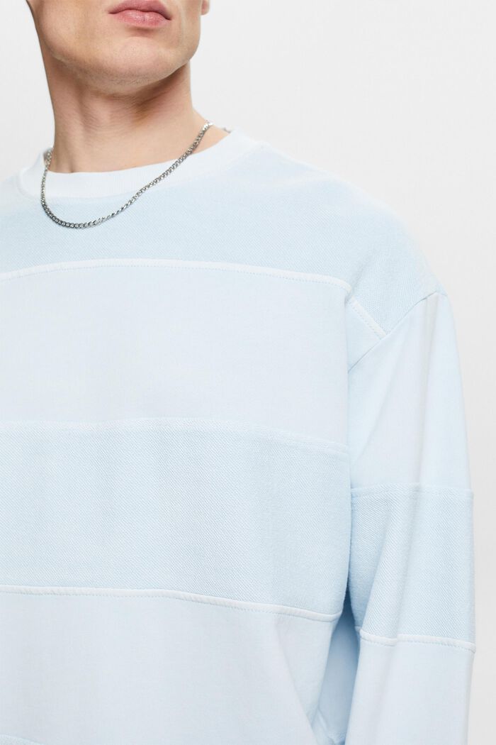 Gestructureerd sweatshirt van organic cotton, LIGHT BLUE, detail image number 3