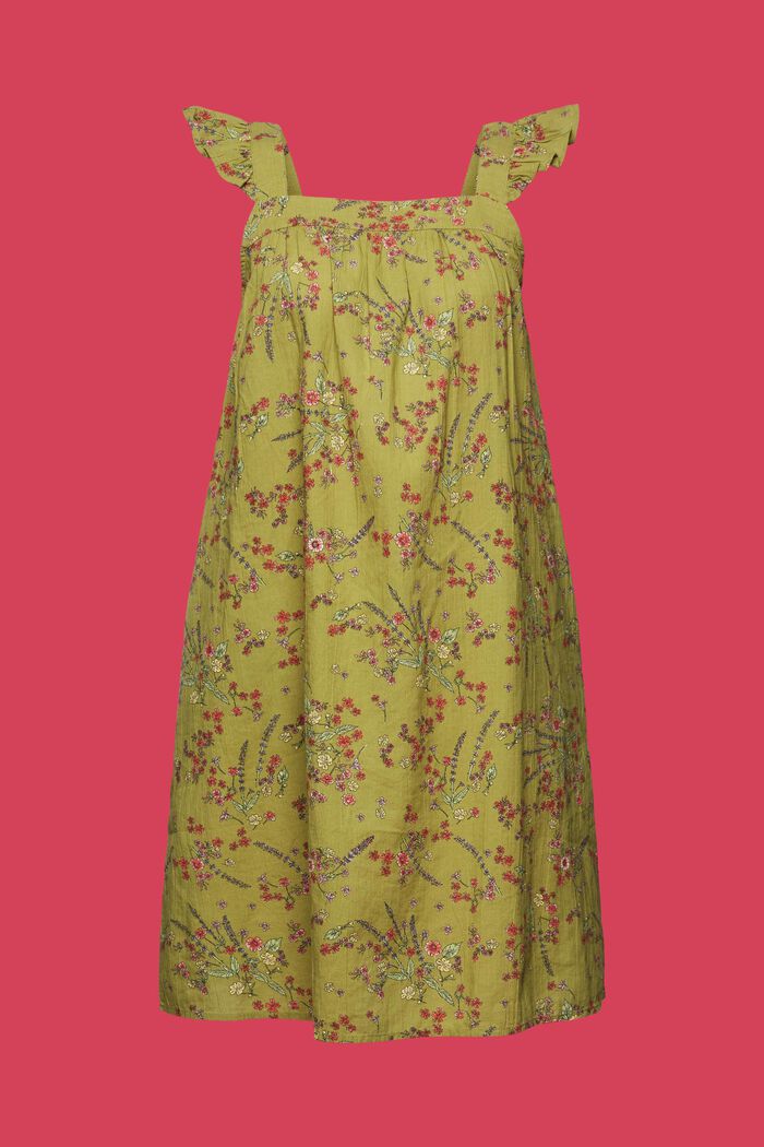 Mini-jurk met print, 100% katoen, PISTACHIO GREEN, detail image number 6