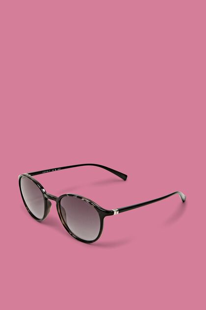 Ronde zonnebril met kunststof montuur, GREY, overview