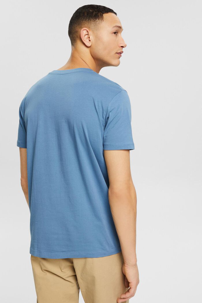 Jersey T-shirt met print, 100% biologisch katoen, BLUE, detail image number 3
