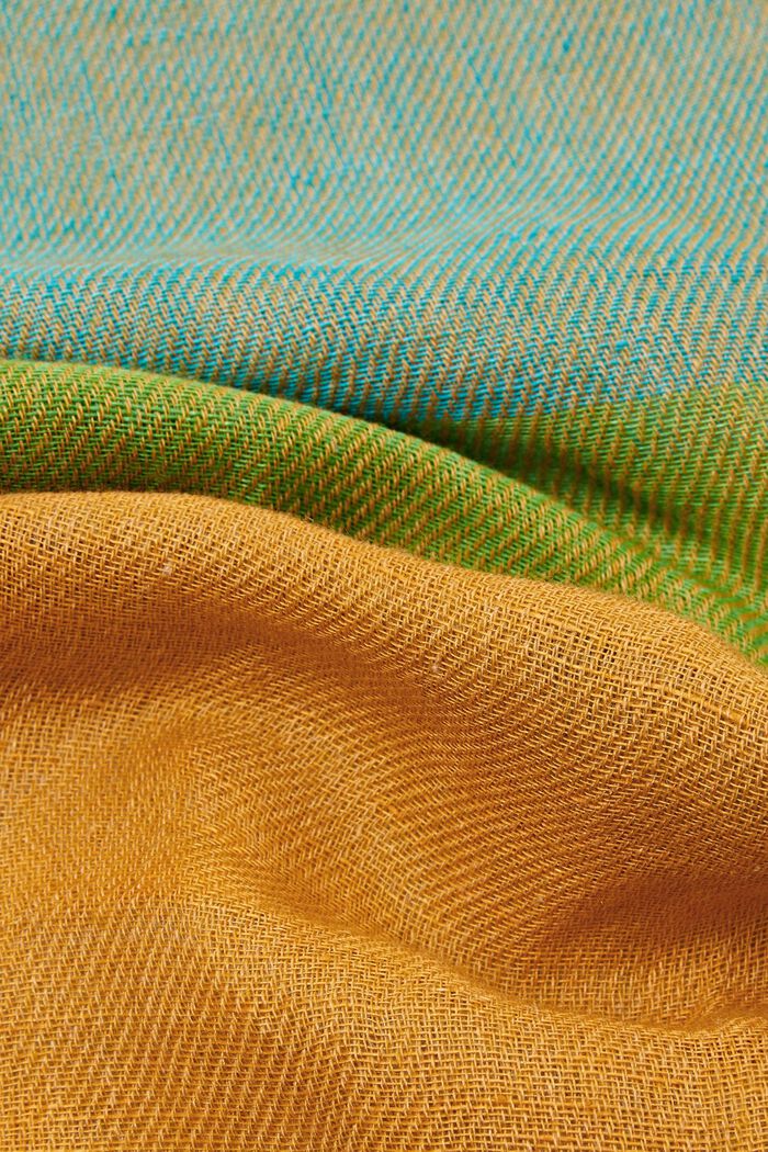 Meerkleurige sjaal van een linnenmix, AQUA GREEN, detail image number 1