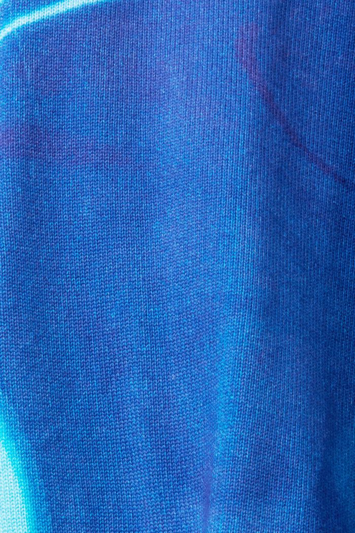 Geweven trui van katoen met motief all-over, BLUE, detail image number 5