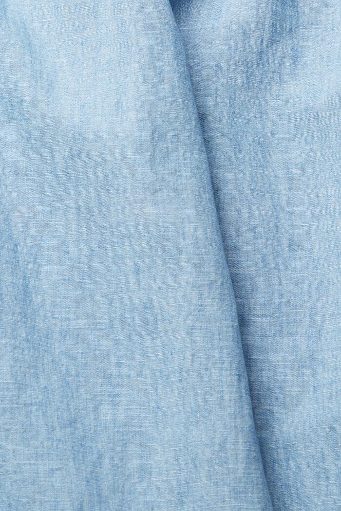 Met linnen: culotte met denim look, BLUE LIGHT WASHED, detail image number 1