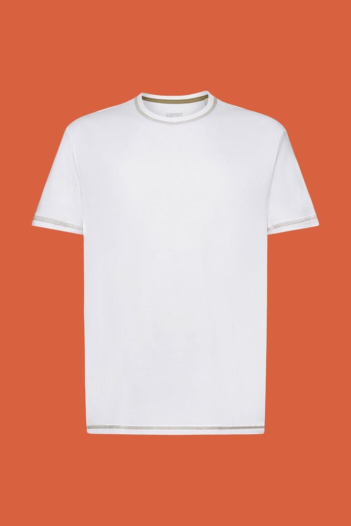 Jersey T-shirt met contrasterende zomen, WHITE, detail image number 6