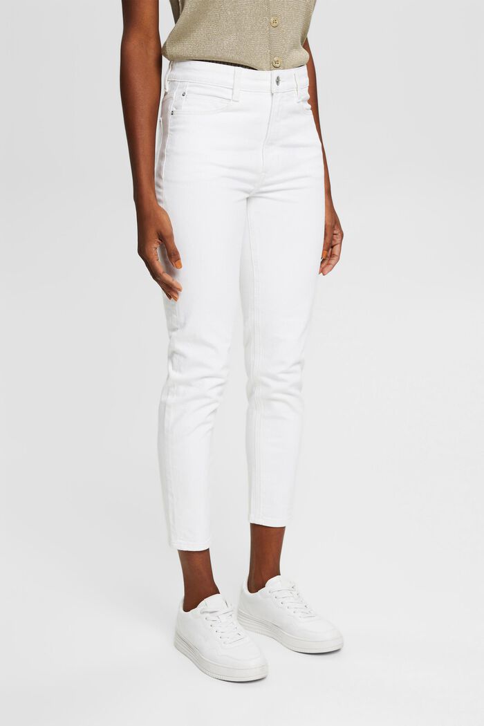 Mom-jeans van katoen, WHITE, detail image number 0