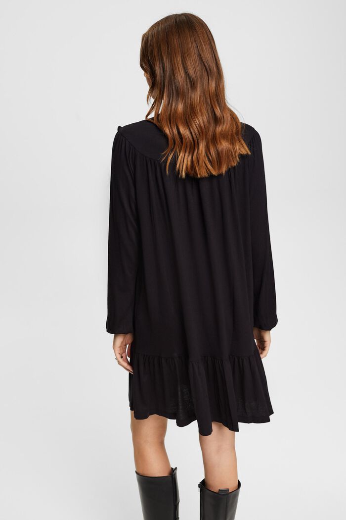 Gebreide mini-jurk, LENZING™ ECOVERO™, BLACK, detail image number 3