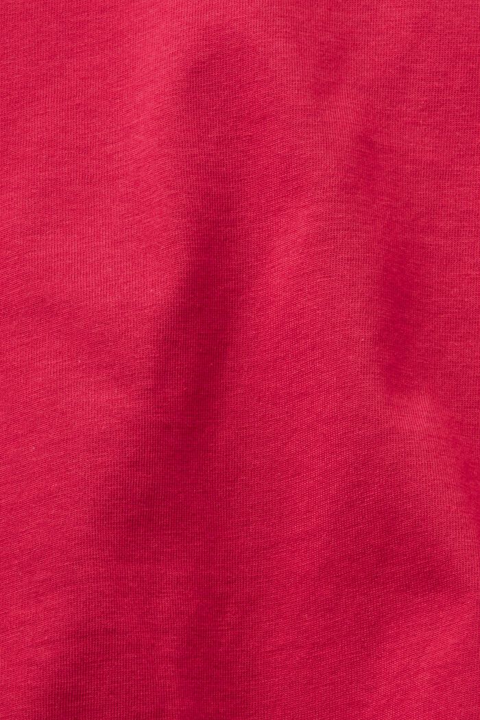 Katoenen T-shirt zonder mouwen met V-hals, DARK PINK, detail image number 5