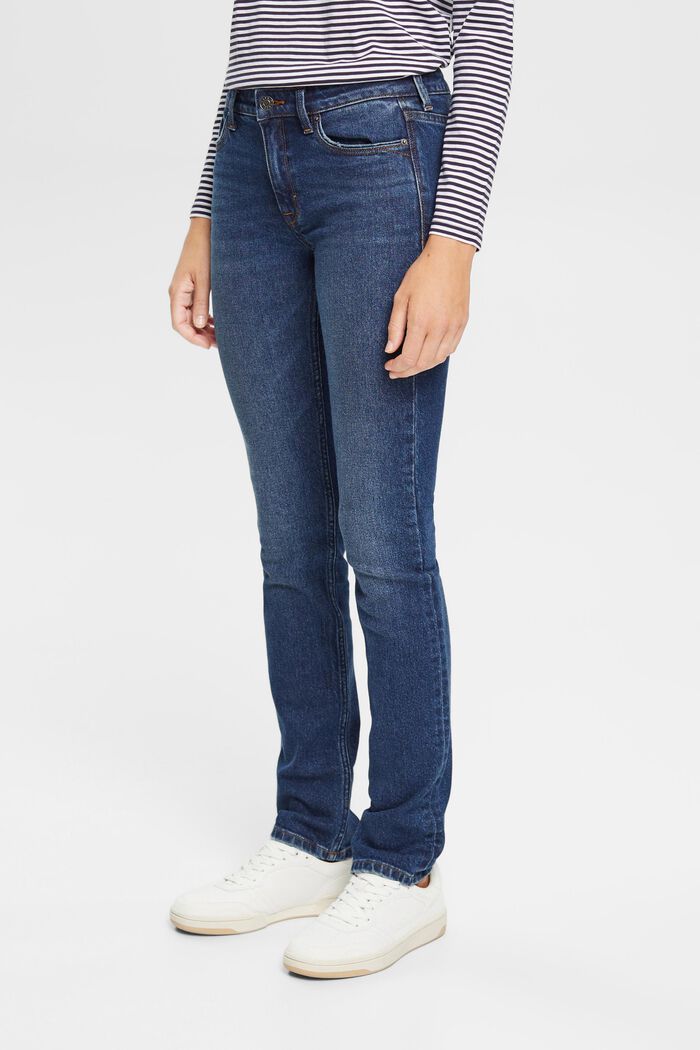 Jeans met rechte pijpen, BLUE DARK WASHED, detail image number 0