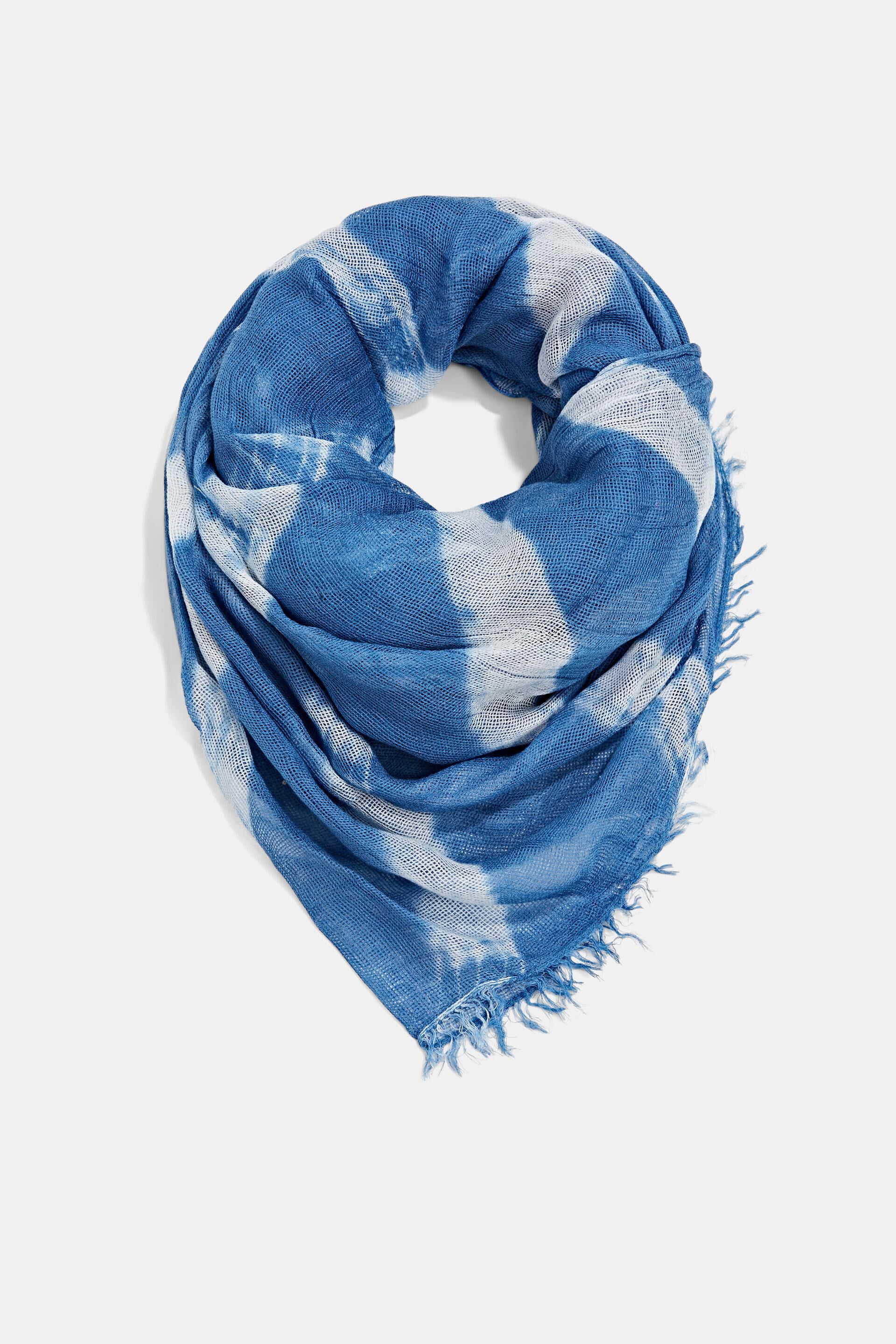 Zero Sjaal met franjes blauw elegant Accessoires Sjaals Sjaals met franjes 