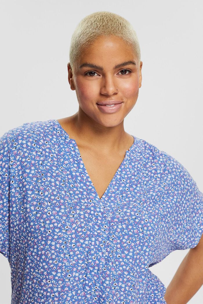 CURVY gebloemde blouse van LENZING™ ECOVERO™, LIGHT BLUE LAVENDER, detail image number 6