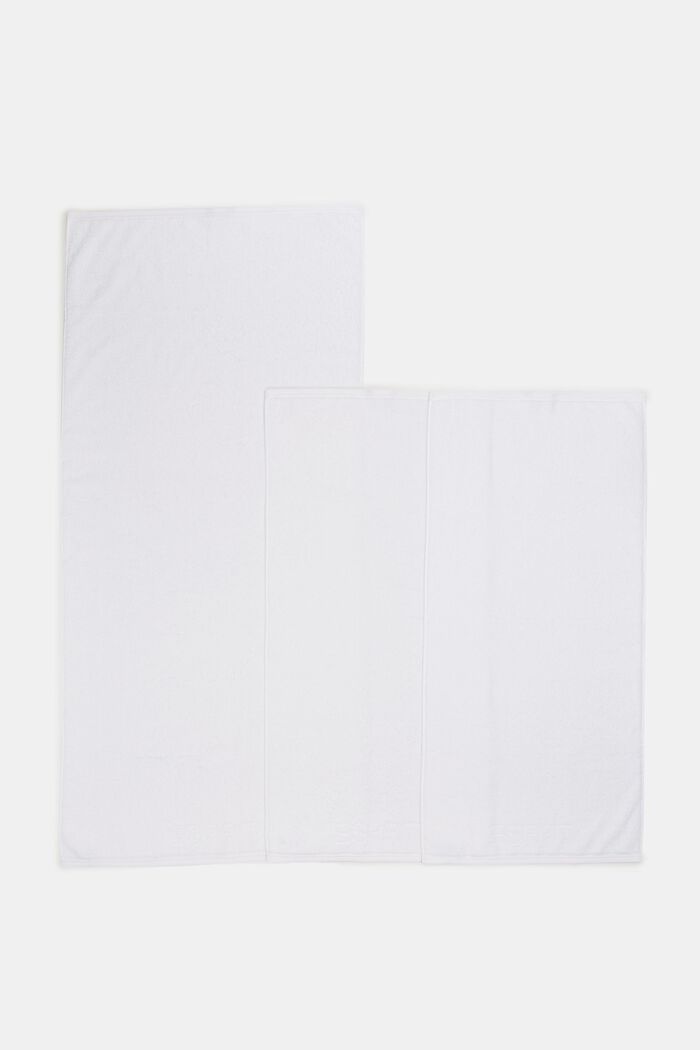 Met TENCEL™: set van drie badstof handdoeken, WHITE, detail image number 2