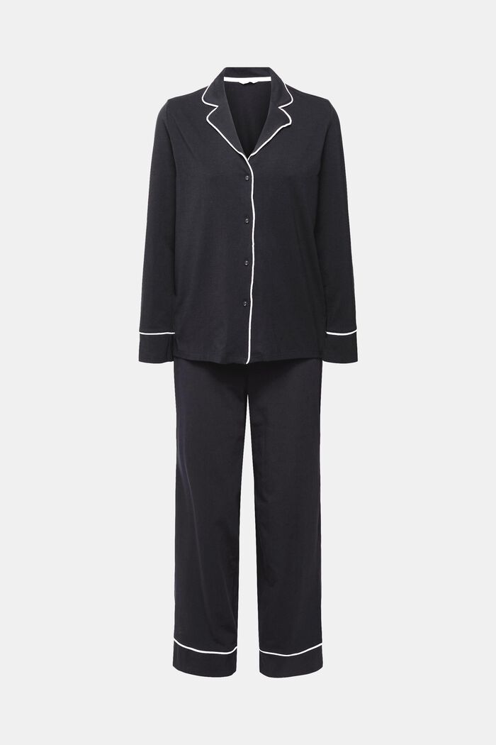 Lange jersey pyjama, BLACK, detail image number 2