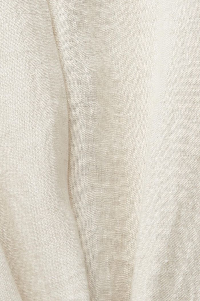 Linnen blouse met strikceintuur, SAND, detail image number 4