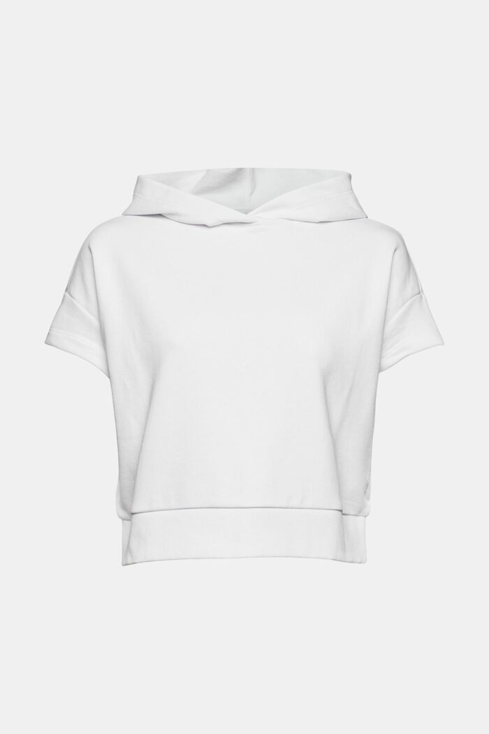 Gerecycled: sweatshirt met korte mouwen, WHITE, overview