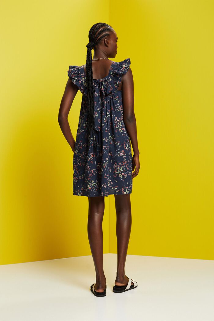 Mini-jurk met print, 100% katoen, DARK BLUE, detail image number 3
