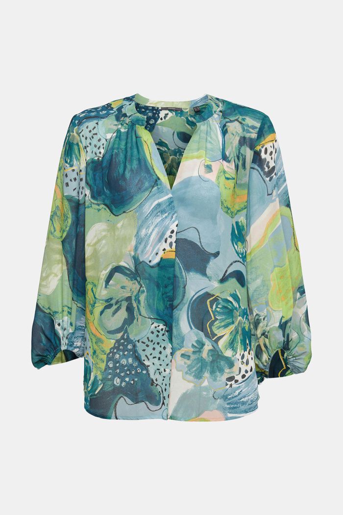 Chiffon blouse met motief, PASTEL GREEN, overview