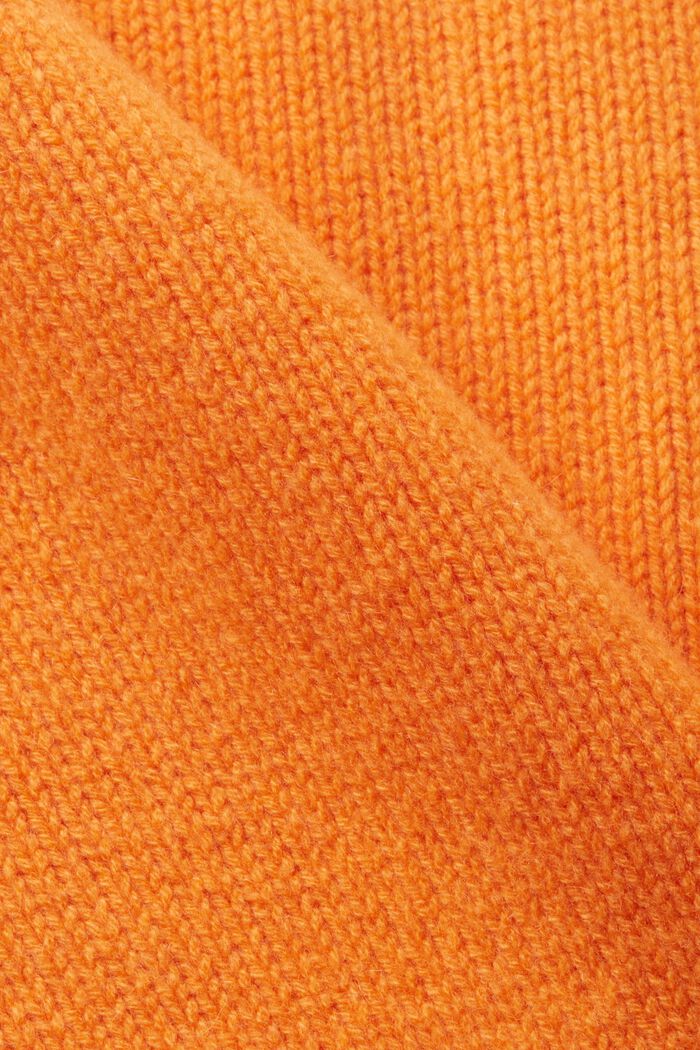 Logosweater van wol en kasjmier, RED ORANGE, detail image number 5