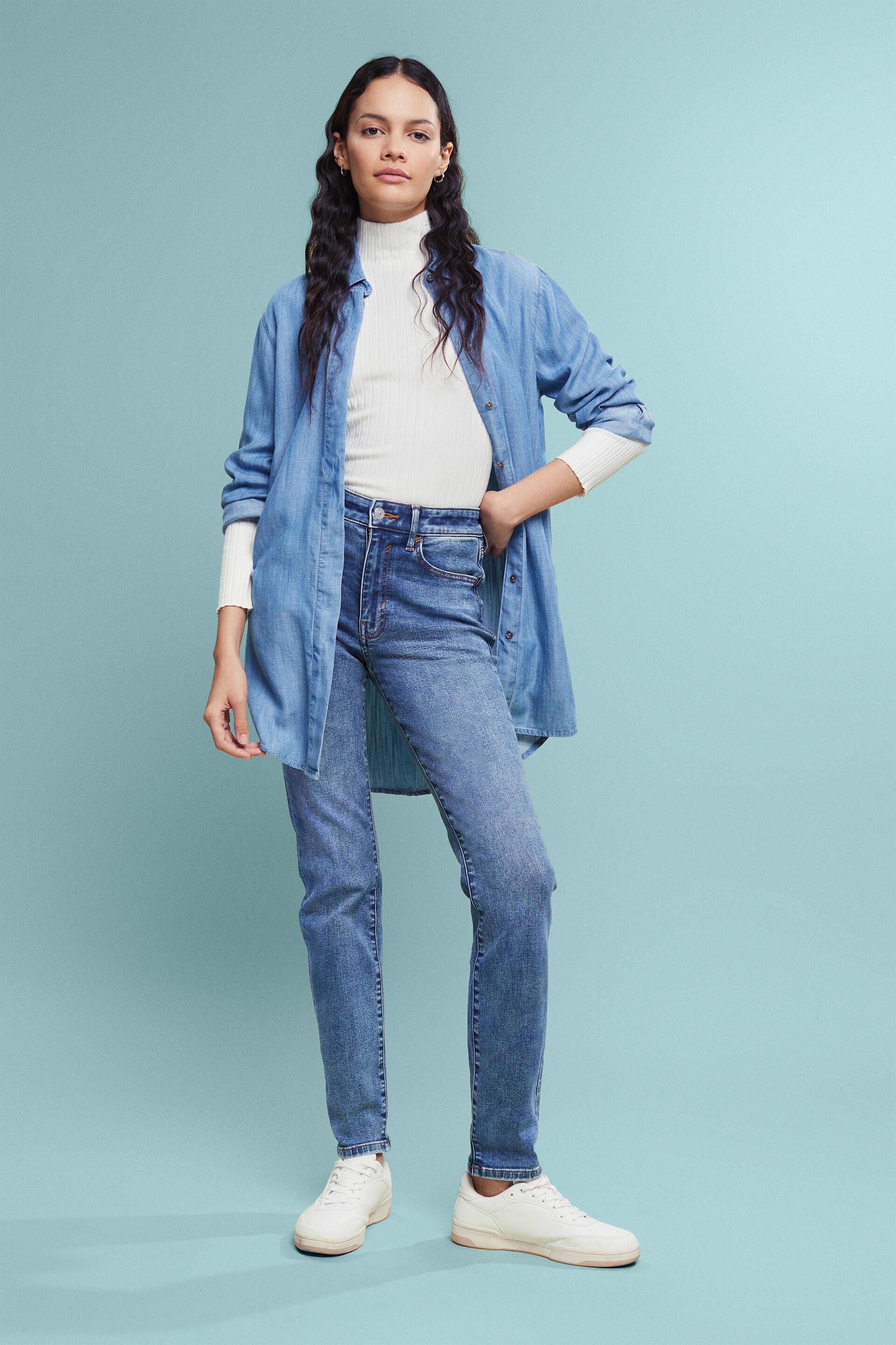 H&M Denim Skinny High Jeans in het Blauw Dames Kleding voor voor Jeans voor Skinny jeans 