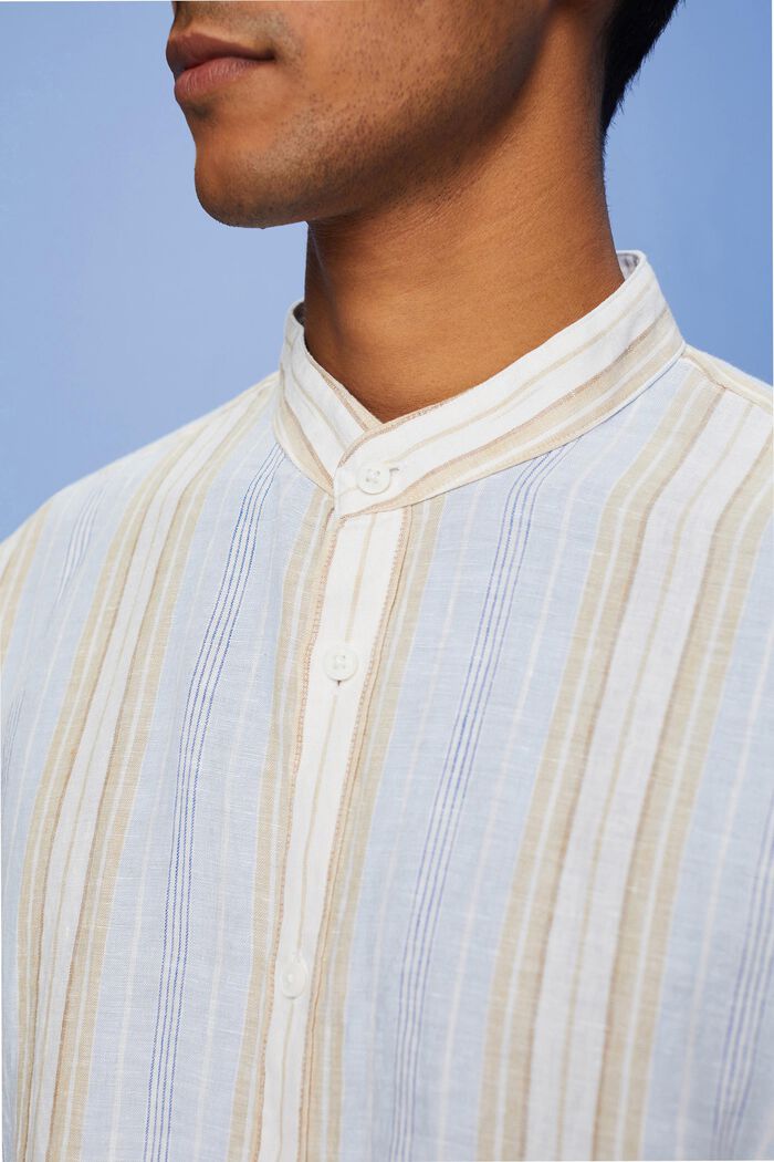 Gestreept shirt, 100% linnen, SAND, detail image number 2