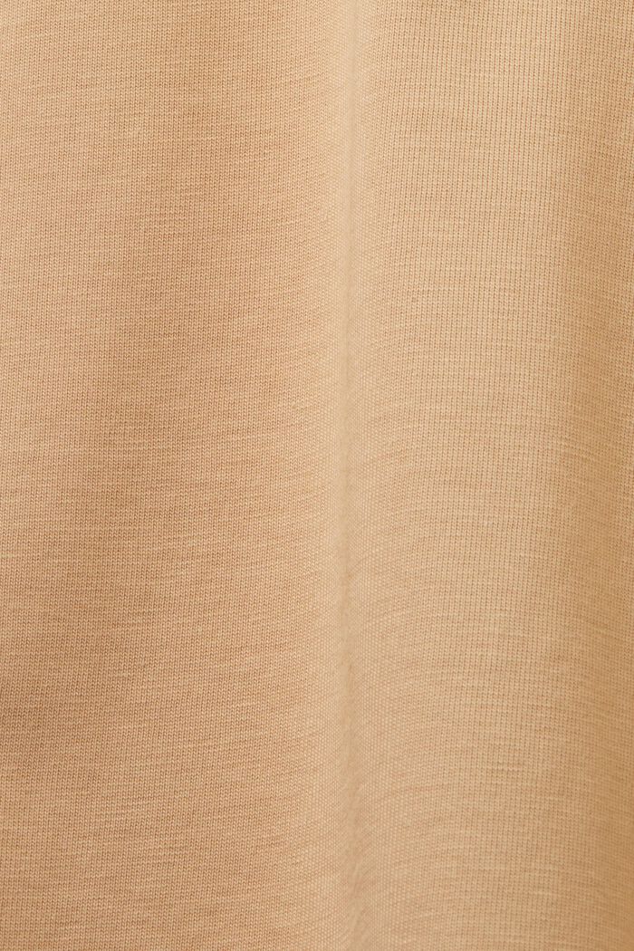 T-shirt van pima katoen-jersey met ronde hals, BEIGE, detail image number 5