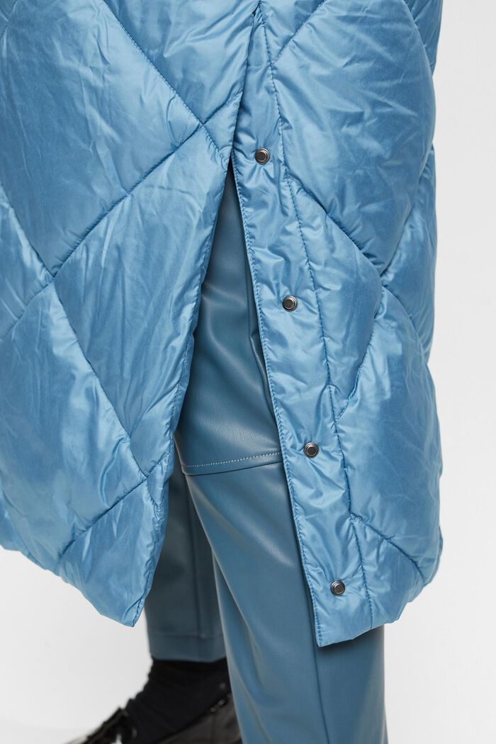 Lange mantel met ruitvormig stiksel, BLUE LAVENDER, detail image number 0