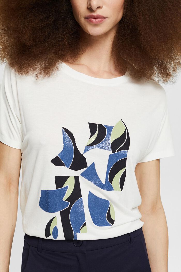T-shirt van 100% LENZING™ ECOVERO™, OFF WHITE, detail image number 2