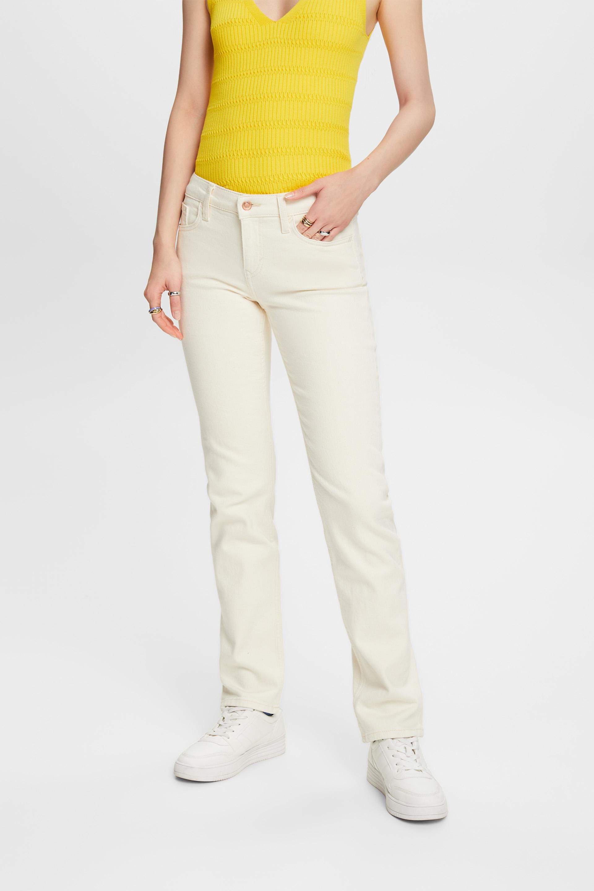 Wit Straight jeans met middelhoge taille