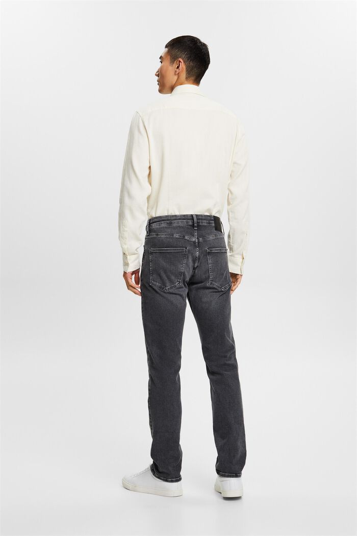Slim fit-jeans met middelhoge taille, BLACK DARK WASHED, detail image number 4