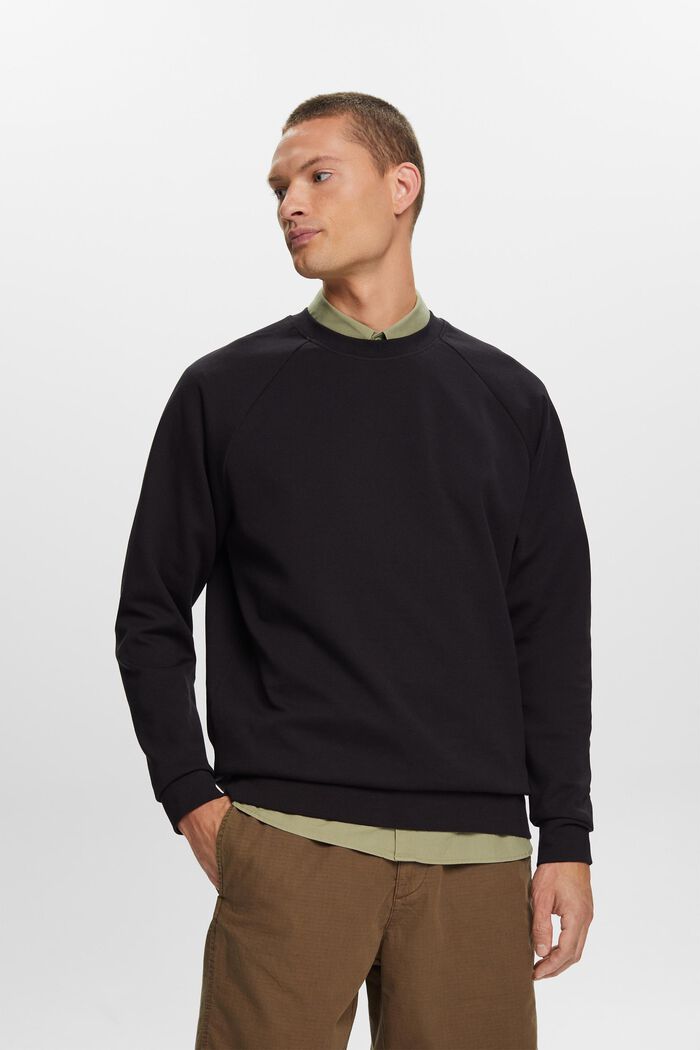 Basic sweatshirt, katoenmix, BLACK, detail image number 0