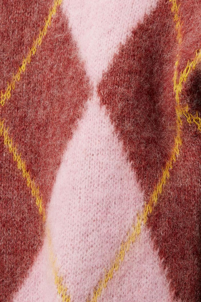 Argyle trui van een wolmix, LIGHT PINK, detail image number 5