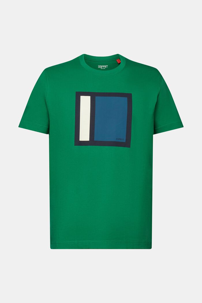 Grafisch T-shirt van katoen-jersey, DARK GREEN, detail image number 6