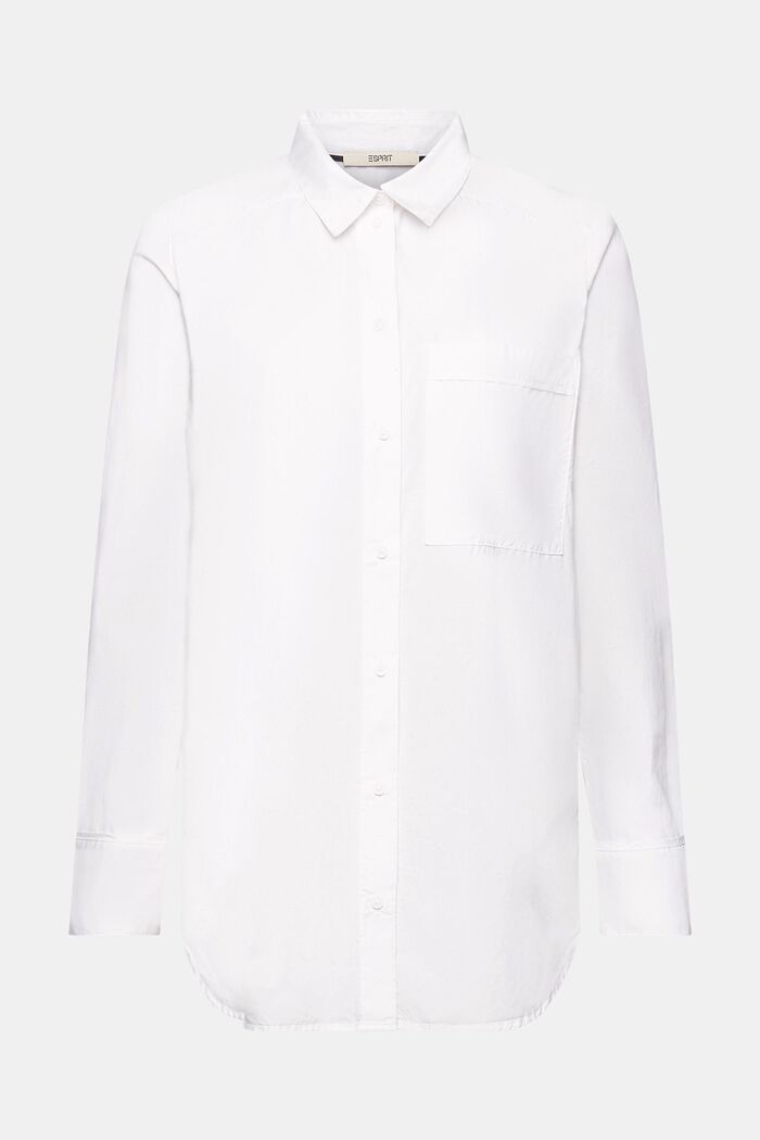 Katoenen blouse met een zak, WHITE, detail image number 7