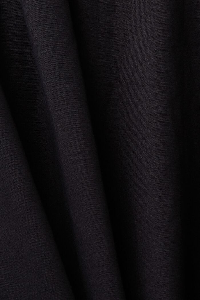 Overhemd van katoenlinnen, BLACK, detail image number 5
