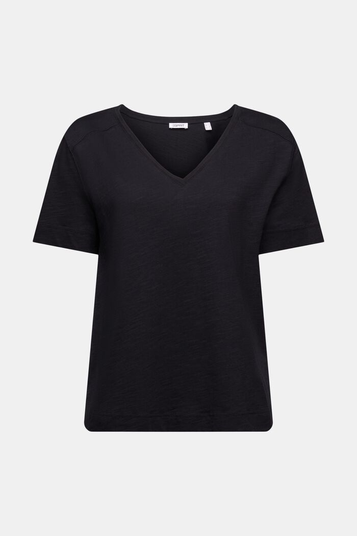 Jersey T-shirt met V-hals, BLACK, detail image number 5